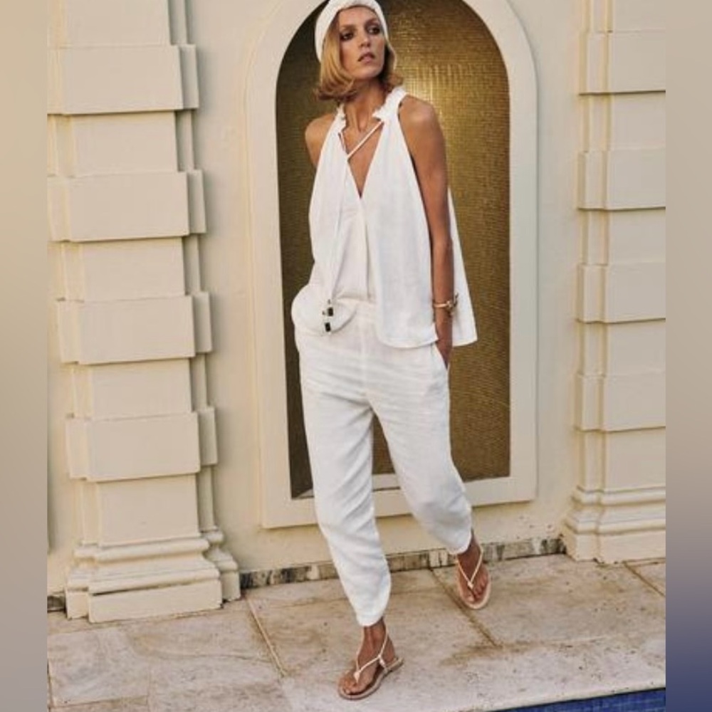 Zara Straight Linen Pants